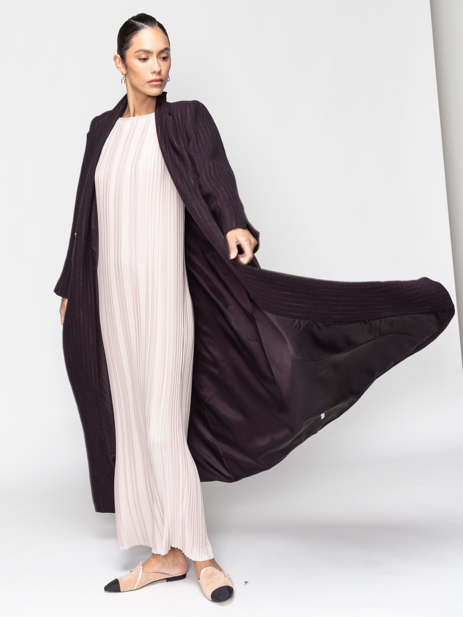 Winter Abaya in Deep Purple Missoni