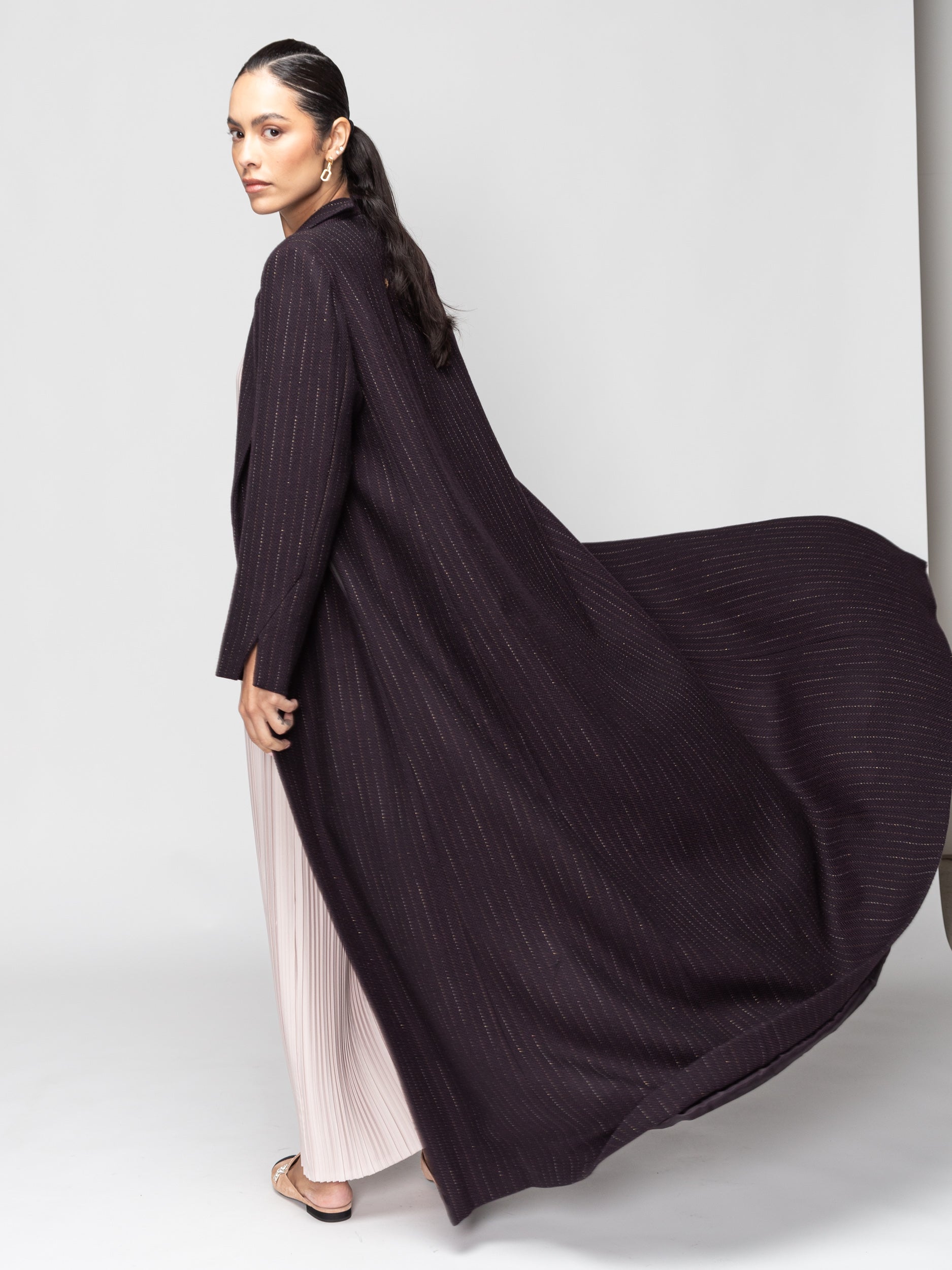 Winter Abaya in Deep Purple Missoni