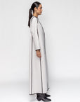 Structured Abaya in Ivory with Black Details