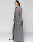 Linen Abaya in Metallic Gray