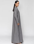 Linen Abaya in Metallic Gray