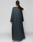 Satin Abaya in Dark Green