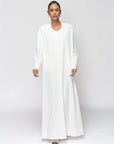 Textured Abaya in White