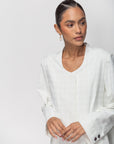 Textured Abaya in White