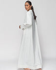 Textured Abaya in White