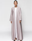 Flowy Light Gray Lavender Abaya RTW