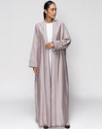 Flowy Light Gray Lavender Abaya RTW