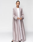 Flowy Light Gray Lavender Abaya RTW