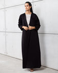 Satin Layer Abaya in Black
