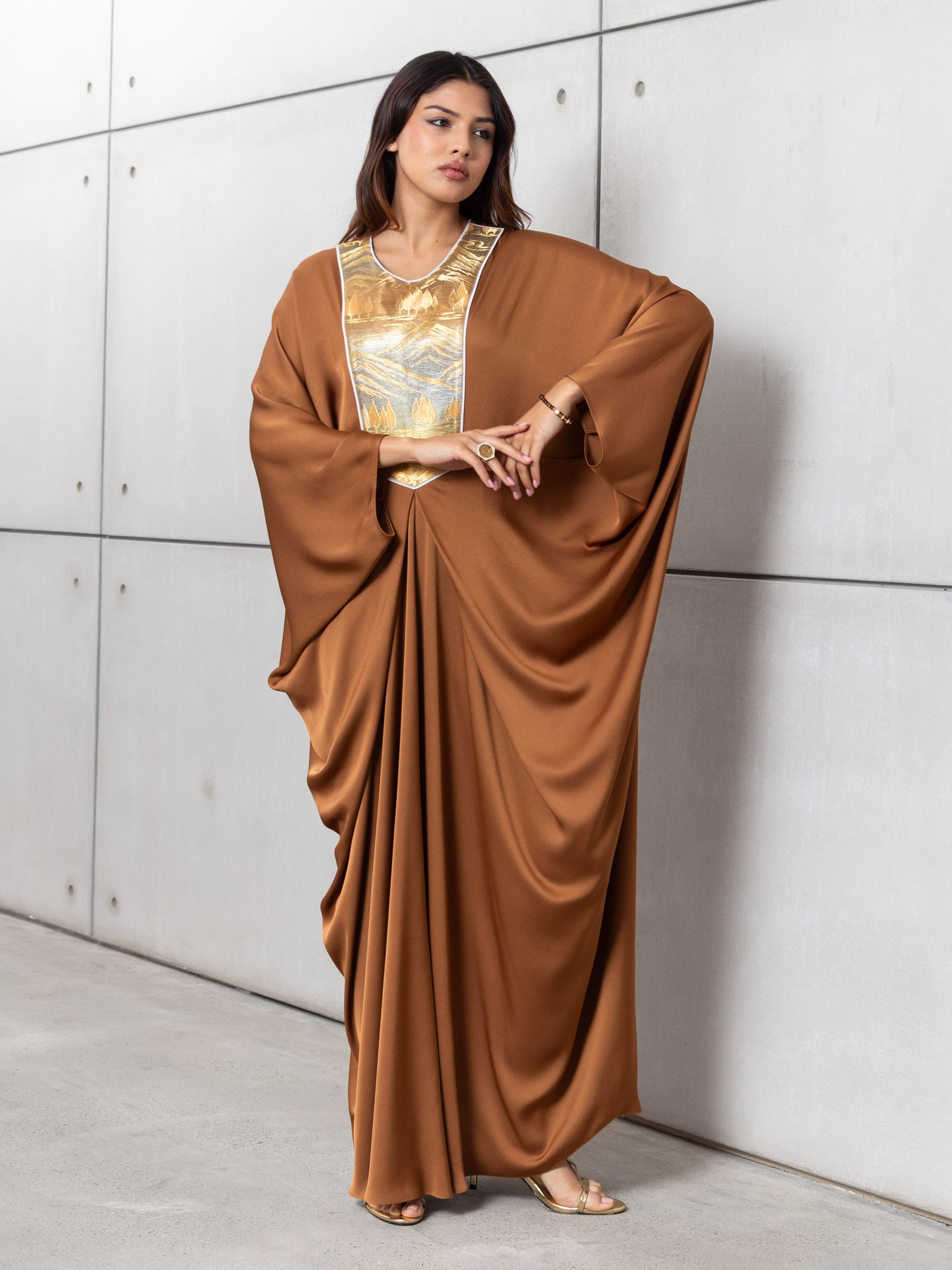 Butterfly Limited Kaftan in Golden Bronze