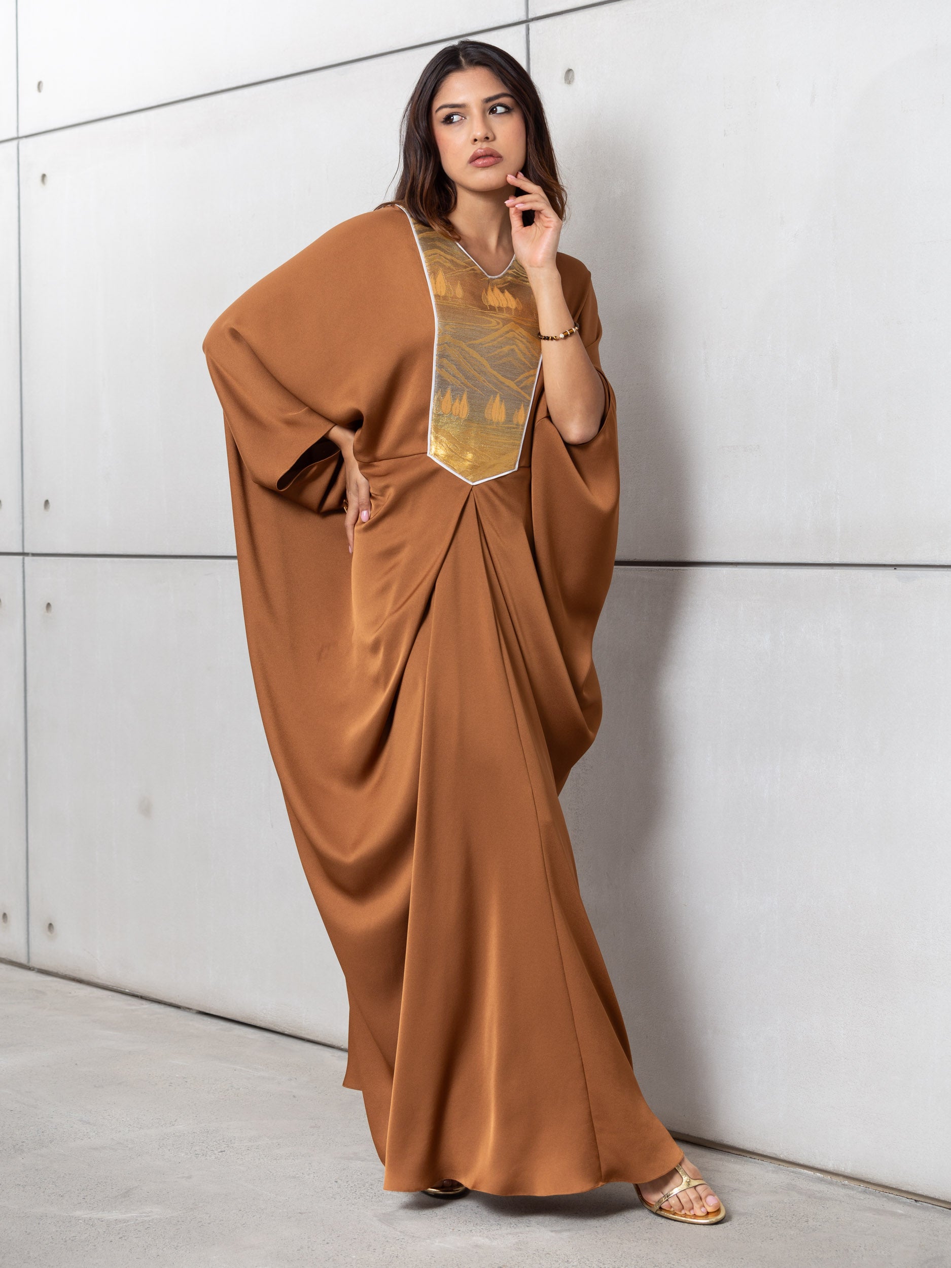 Butterfly Limited Kaftan in Golden Bronze