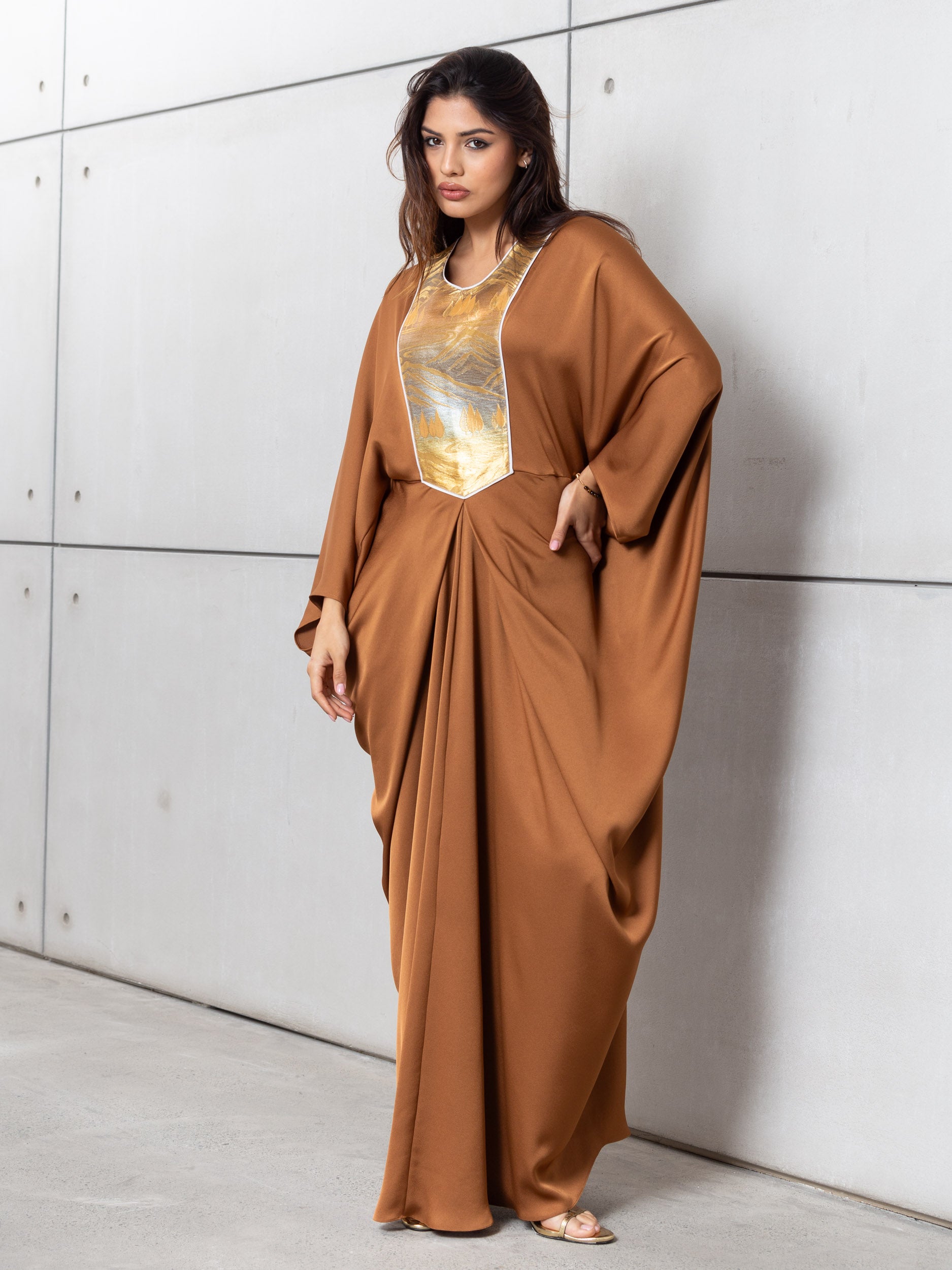 Butterfly Limited Kaftan in Golden Bronze