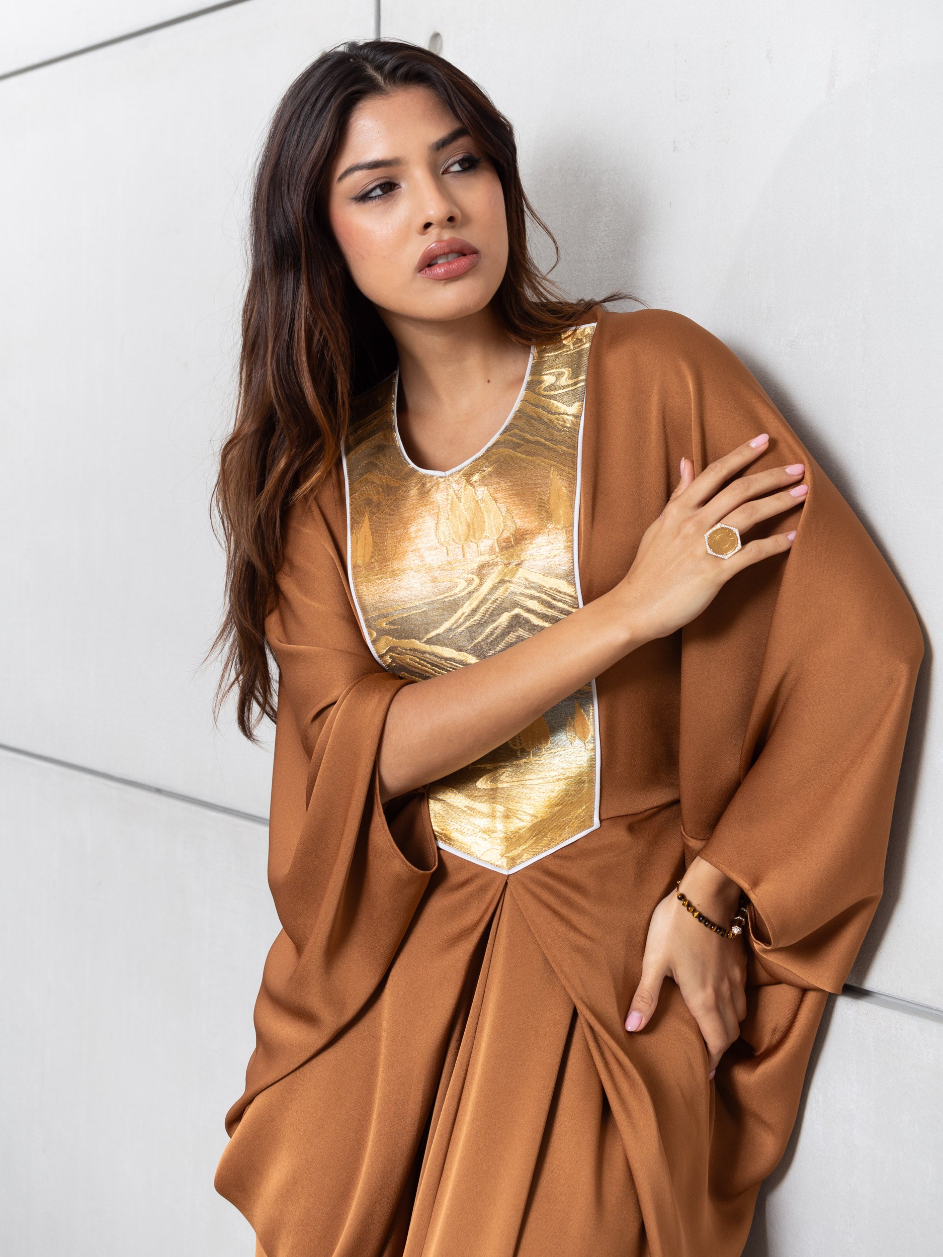 Butterfly Limited Kaftan in Golden Bronze