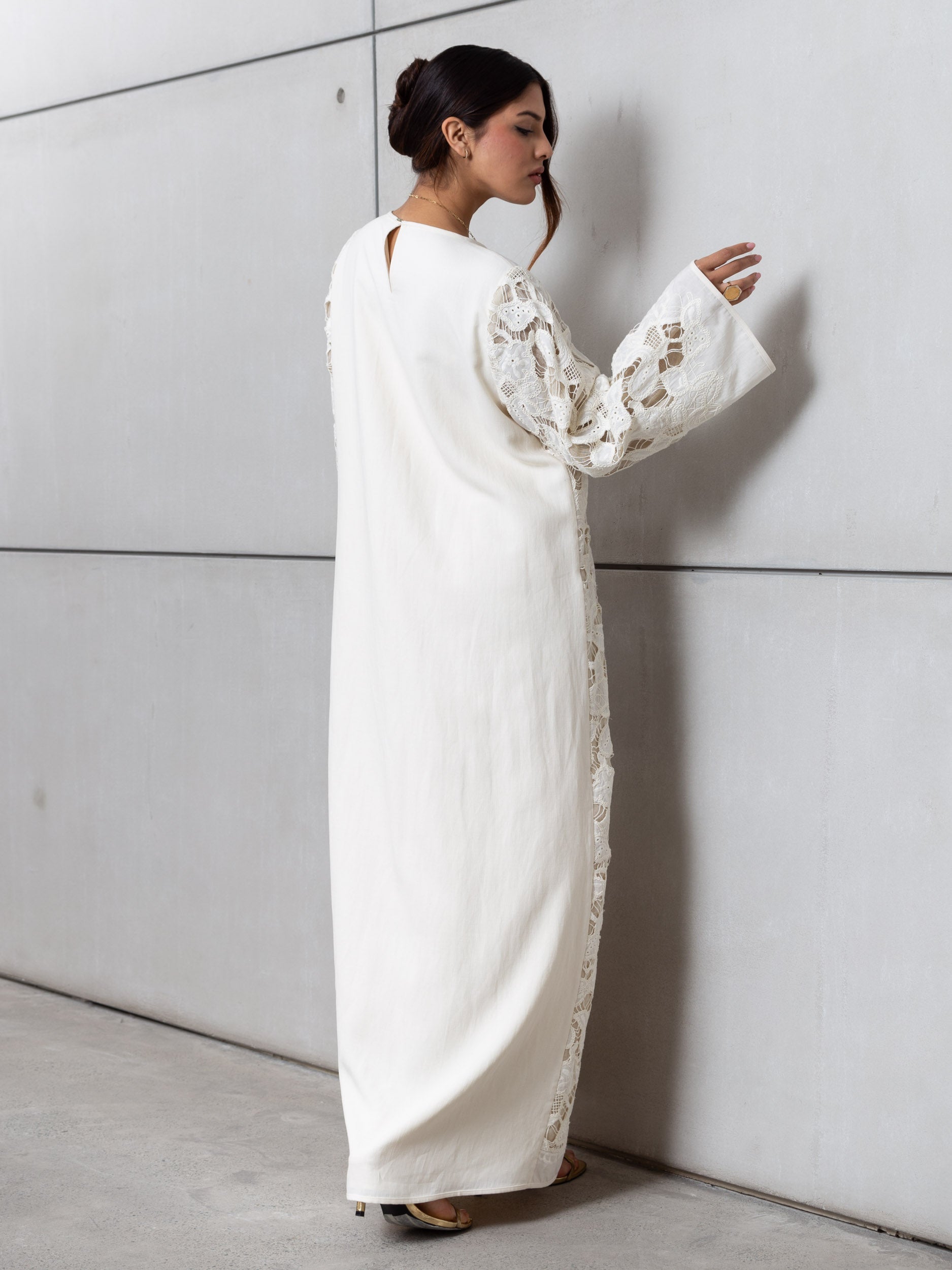 Lace Kaftan in Ivory RTW