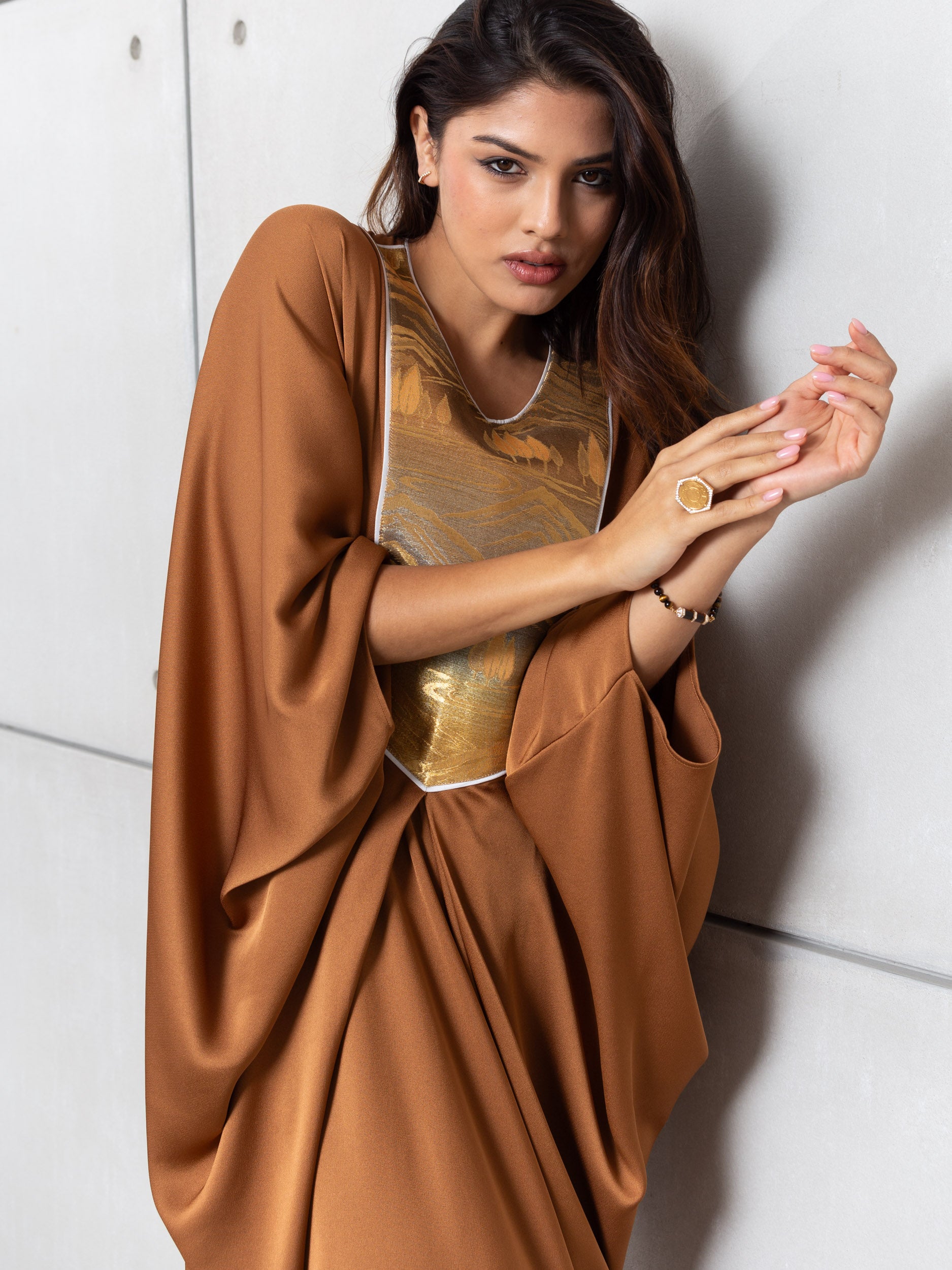 Butterfly Limited Kaftan in Golden Bronze