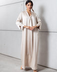 Drape Tie Kaftan in Ivory