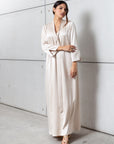 Drape Tie Kaftan in Ivory