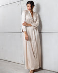 Drape Tie Kaftan in Ivory