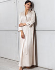 Drape Tie Kaftan in Ivory