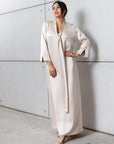 Drape Tie Kaftan in Ivory