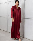 Drape Tie Kaftan in Deep Red RTW