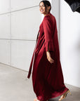 Drape Tie Kaftan in Deep Red RTW