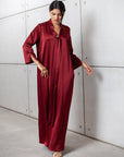 Drape Tie Kaftan in Deep Red RTW