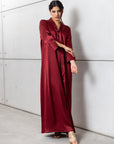 Drape Tie Kaftan in Deep Red RTW