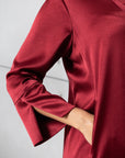 Drape Tie Kaftan in Deep Red RTW