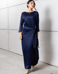 Wrap Dress in Polished Navy Blue