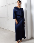 Wrap Dress in Polished Navy Blue