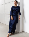 Wrap Dress in Polished Navy Blue