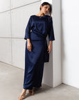 Wrap Dress in Polished Navy Blue