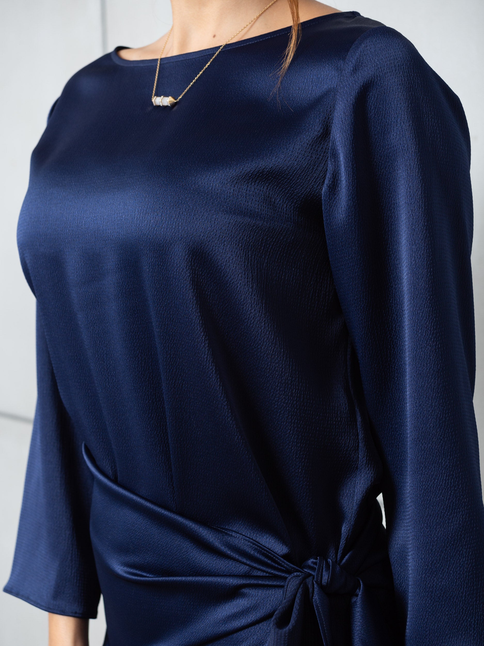 Wrap Dress in Polished Navy Blue