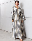 Striped Kaftan in Golden Neutrals