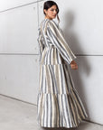 Striped Kaftan in Golden Neutrals