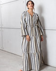 Striped Kaftan in Golden Neutrals