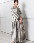 Striped Kaftan in Golden Neutrals