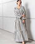 Striped Kaftan in Golden Neutrals