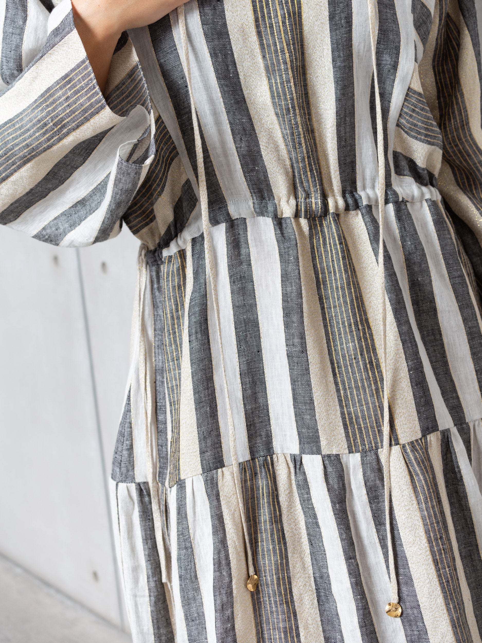 Striped Kaftan in Golden Neutrals