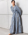 Striped Kaftan in Golden Blue