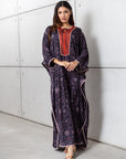 Bloom Kaftan with Coral Neckline in Purple RTW