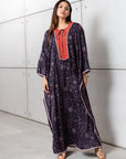 Bloom Kaftan with Coral Neckline in Purple RTW