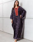 Bloom Kaftan with Coral Neckline in Purple RTW