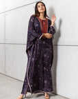 Bloom Kaftan with Coral Neckline in Purple RTW