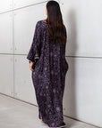 Bloom Kaftan with Coral Neckline in Purple RTW