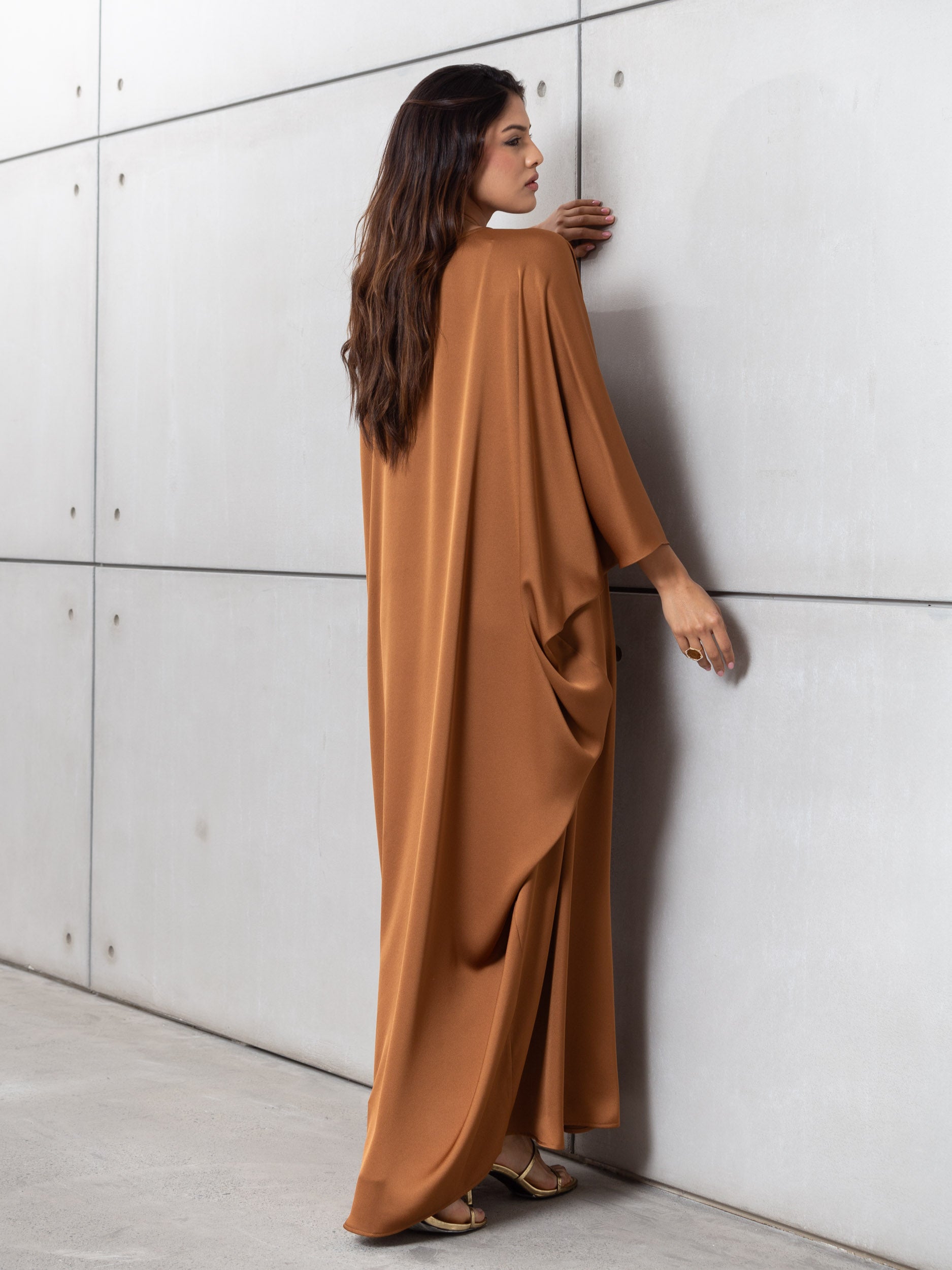 Pleated Limited Kaftan in Bronze