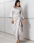 Wrap Dress in Polished Greige