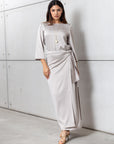 Wrap Dress in Polished Greige