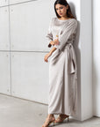 Wrap Dress in Polished Greige